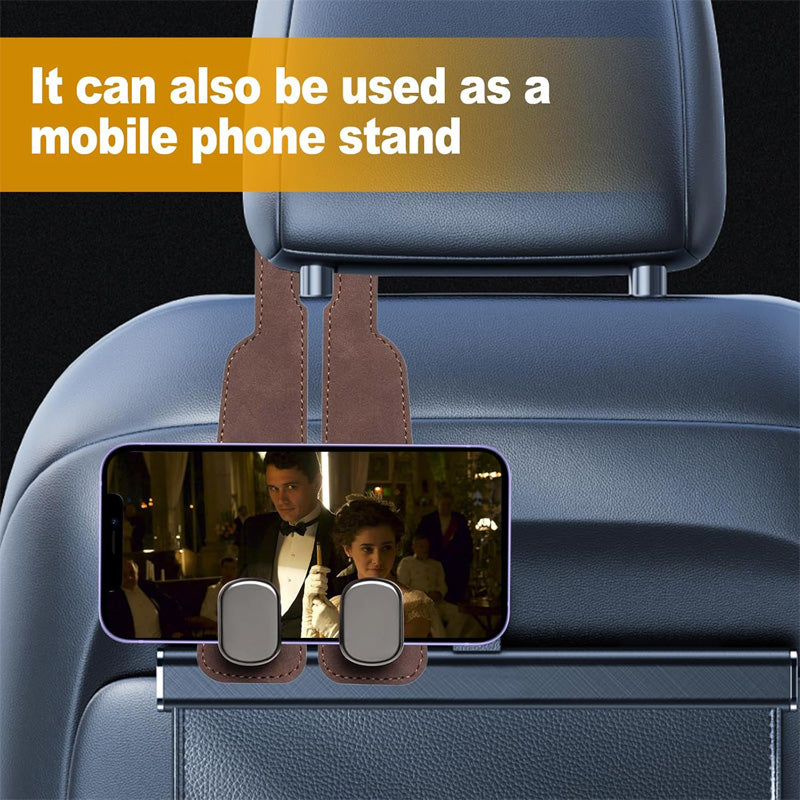 Car Headrest Hooks with Phone Holder – 4 Pack