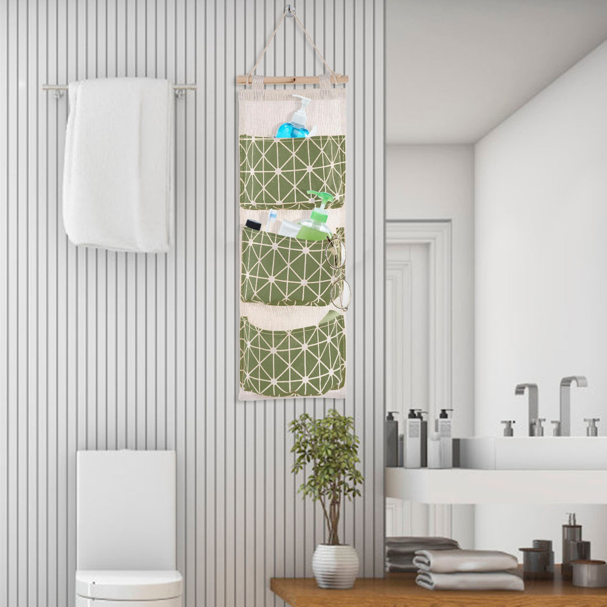 Wall-Mounted Hanging Storage Organizer – 3 Pockets – image 5