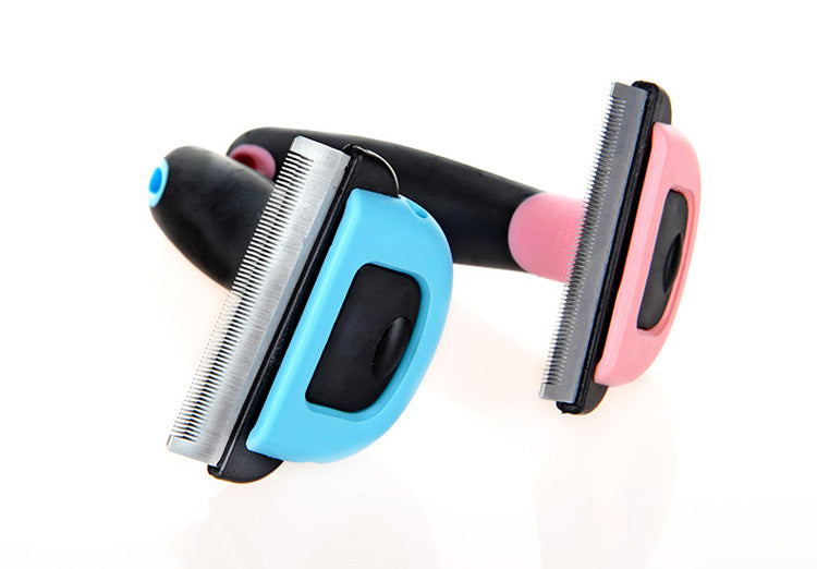 Pet Grooming Rake Comb - in use on a dog