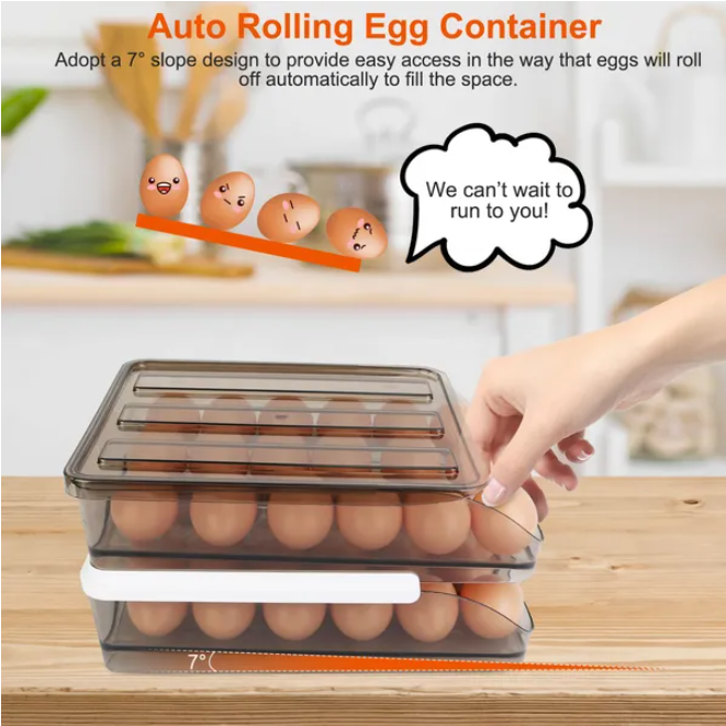 Rolling Egg Dispenser – Automatic Egg Storage Rack – image 2