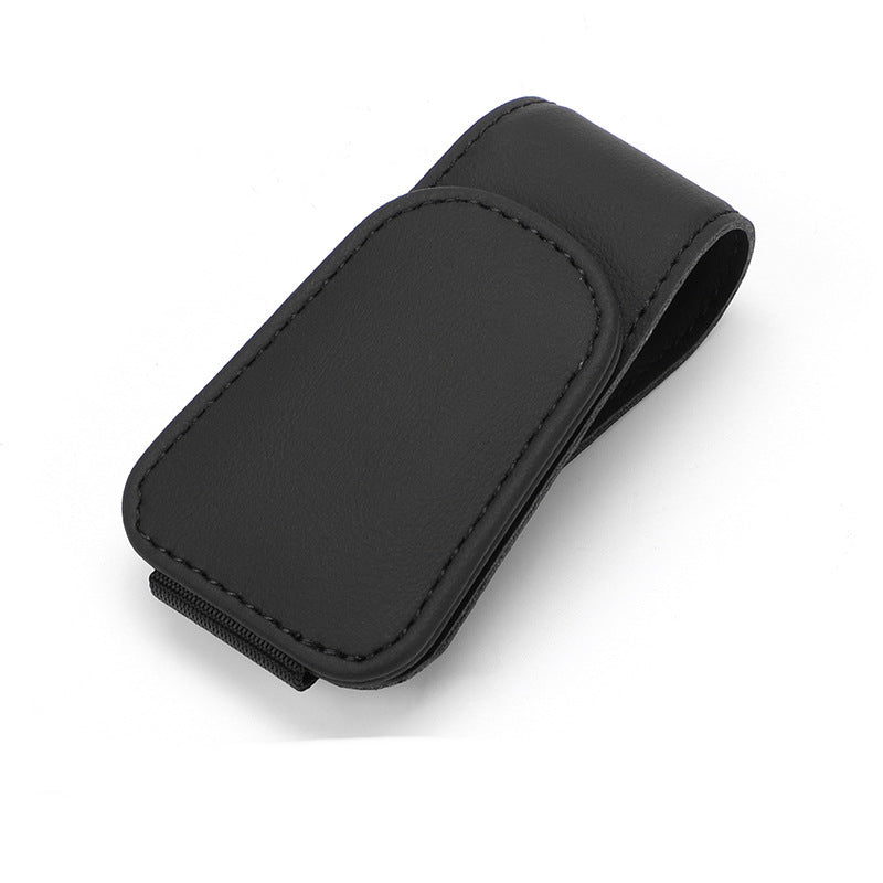 Sun Visor Sunglasses Clip – Faux Leather Car Glasses Holder