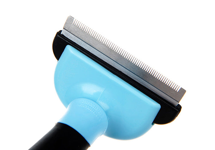 Pet Grooming Rake Comb - handle grip close-up