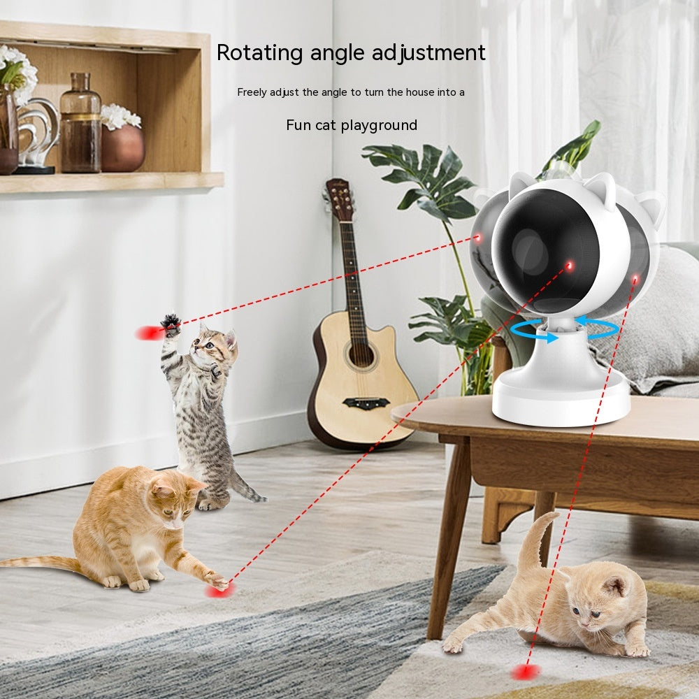 Smart USB Laser Cat Toy - in use with a cat