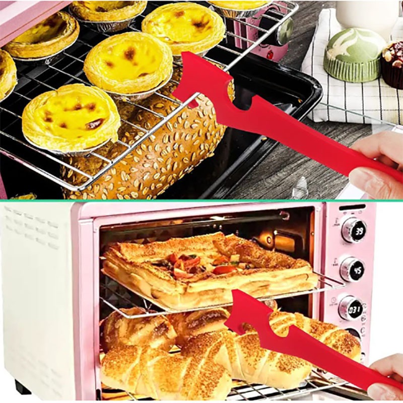 Silicone Oven Rack Push-Pull Tool – Long Handle – image 3