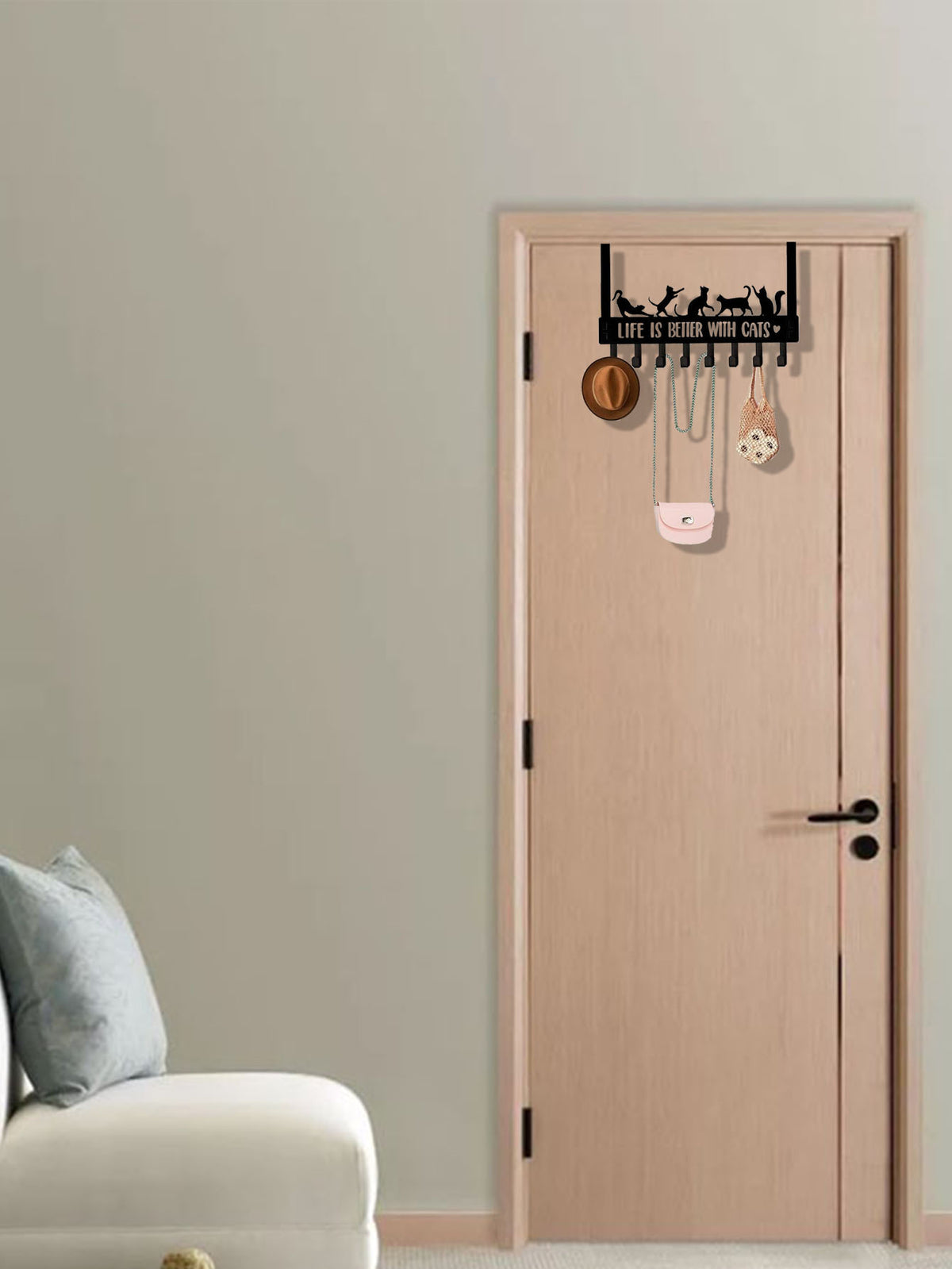 Over-the-Door Cat Hook Rack – 8 Hooks – image 5