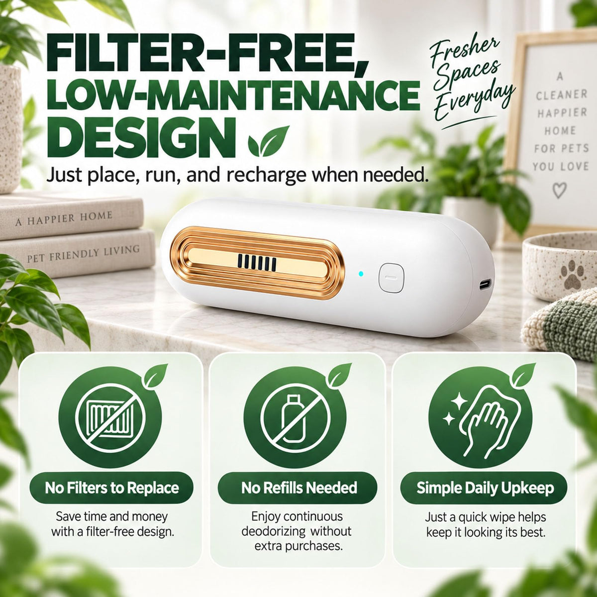 Rechargeable Pet Odor Eliminator - size and color options