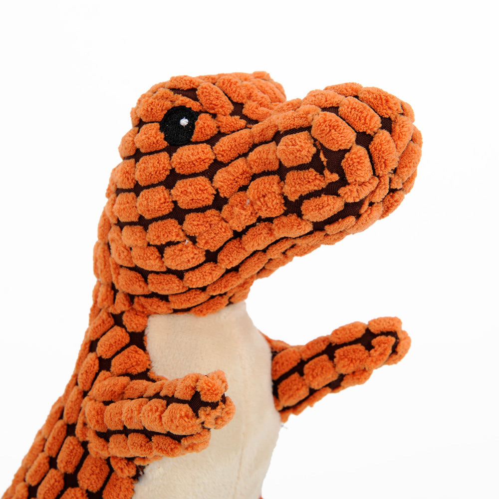 Plush Dinosaur Squeaky Dog Toy - detail view