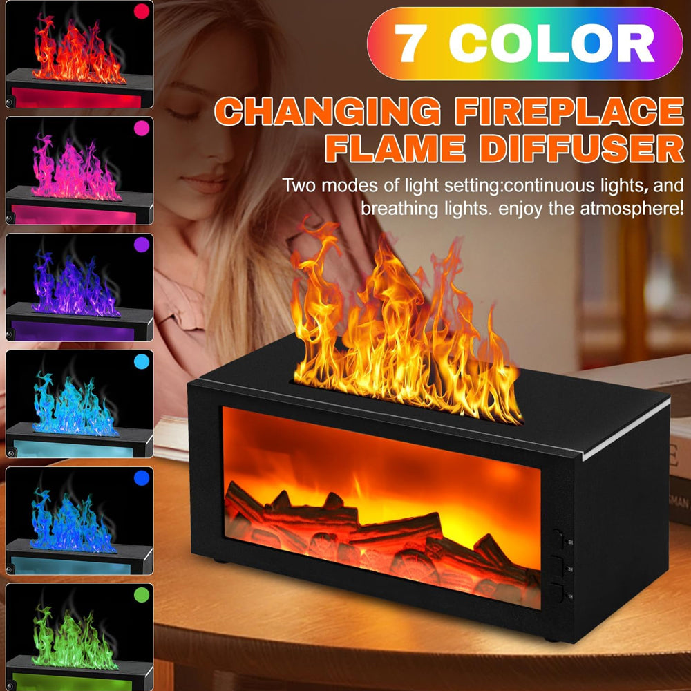 Flame Effect Aroma Diffuser – 300 ml with Remote & Timer