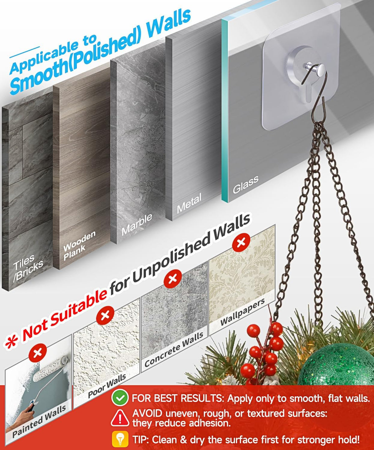 Waterproof Adhesive Wall Hooks – No-Drill Hangers – image 10