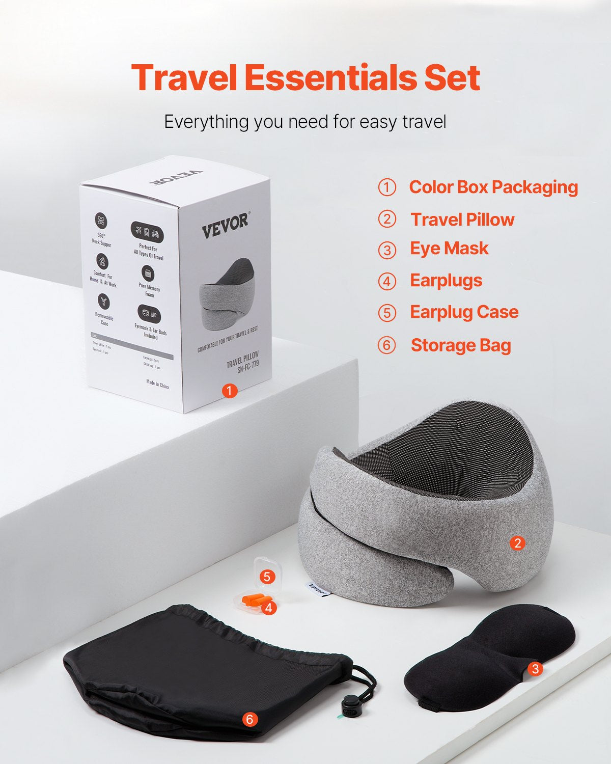 Memory Foam Travel Neck Pillow – Double Layer – image 5
