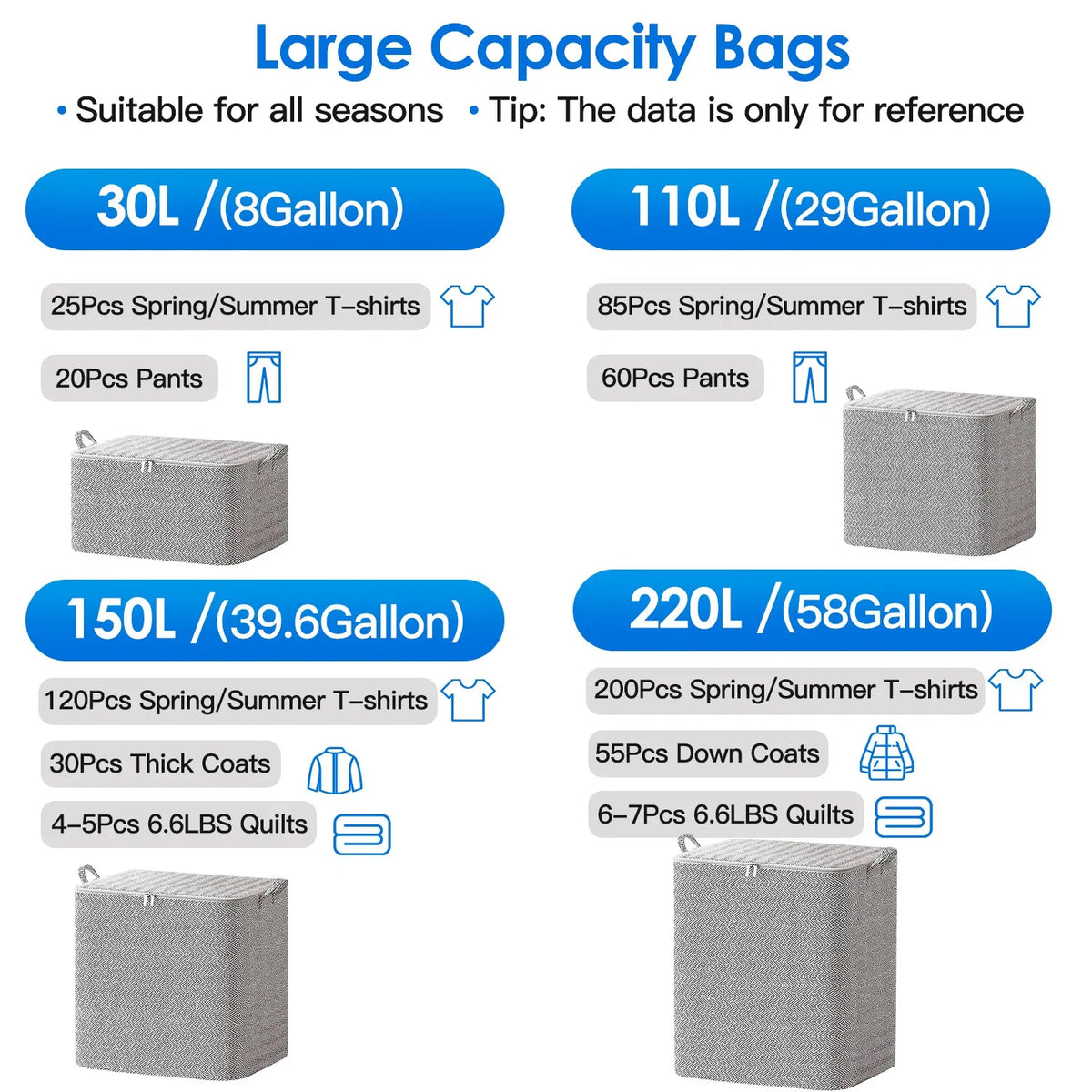 Foldable Storage Bags with Handles – 4 Pack – image 5