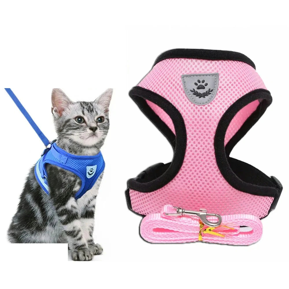 Reflective Mesh Cat & Dog Harness with Leash - photo 2