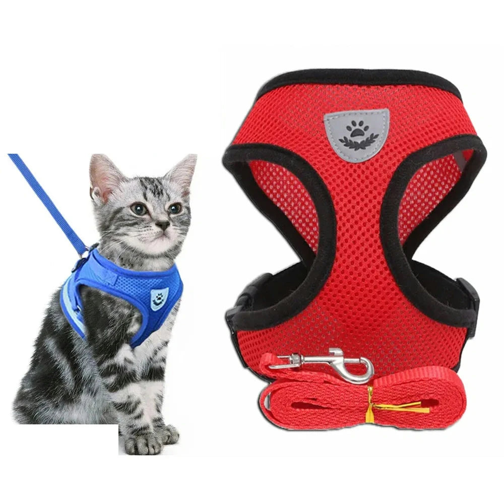 Reflective Mesh Cat & Dog Harness with Leash - photo 4