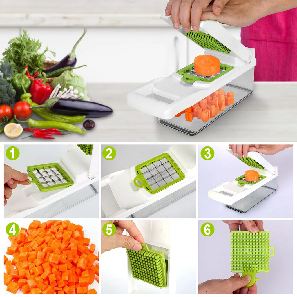 12-in-1 Vegetable Chopper & Slicer with Container – image 4