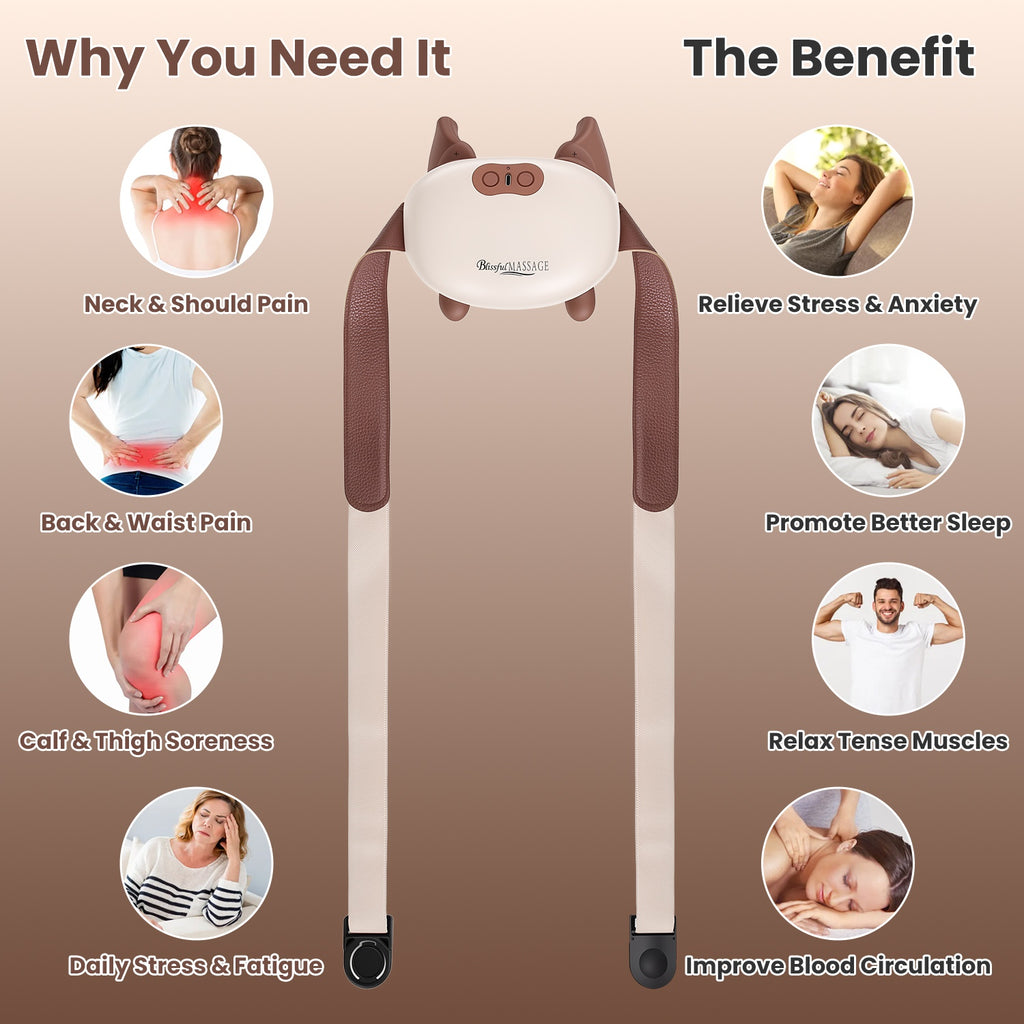 Cordless Heated Neck and Shoulder Massager with Straps – image 4