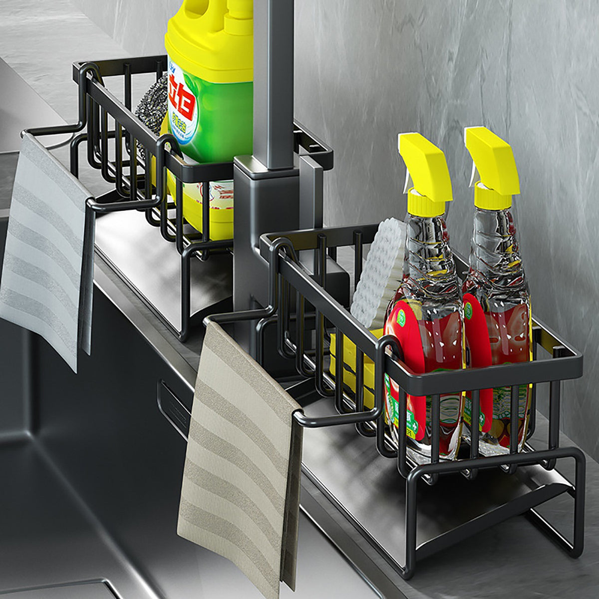 Kitchen Sink Caddy – Sponge, Brush & Dishcloth Holder