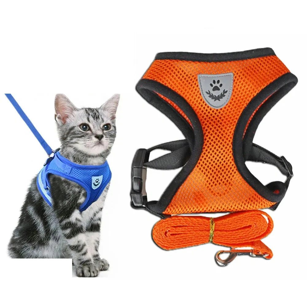 Reflective Mesh Cat & Dog Harness with Leash - photo 13