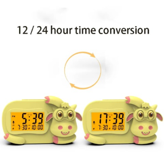 Cute Calf Alarm Clock for Kids – Backlit LCD, Dual Alarm