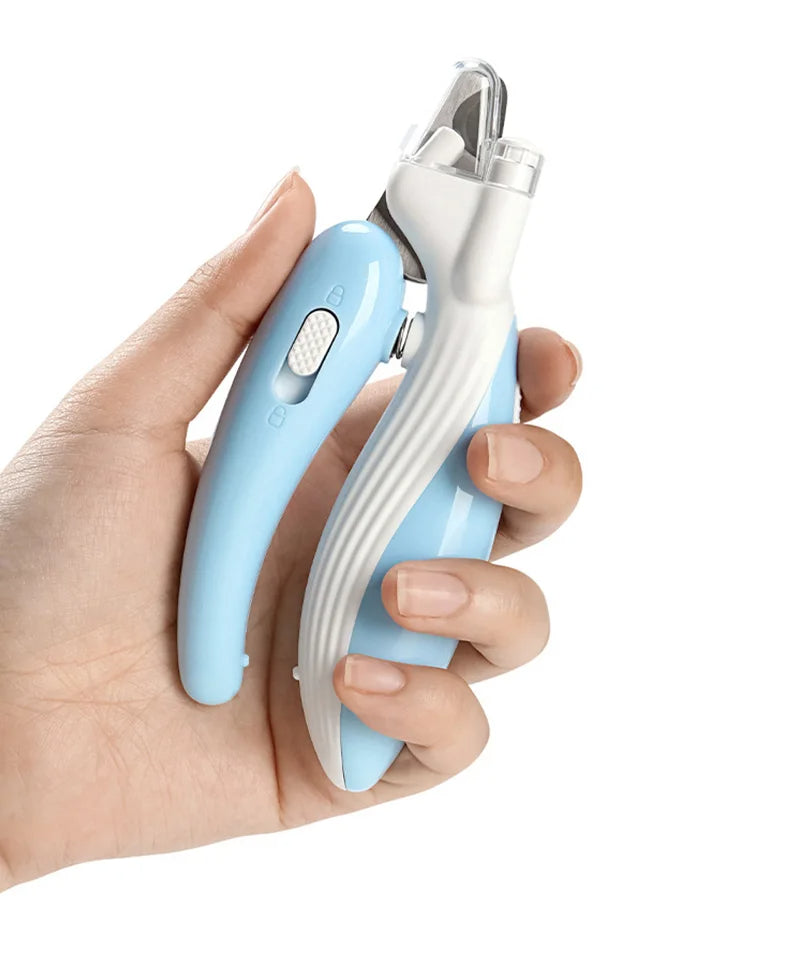 LED Light Electric Pet Nail Grinder - lifestyle photo with pet