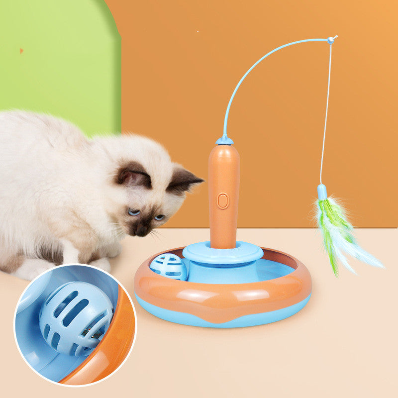 2-in-1 Feather Cat Turntable Toy - MapleSnug product photo 2