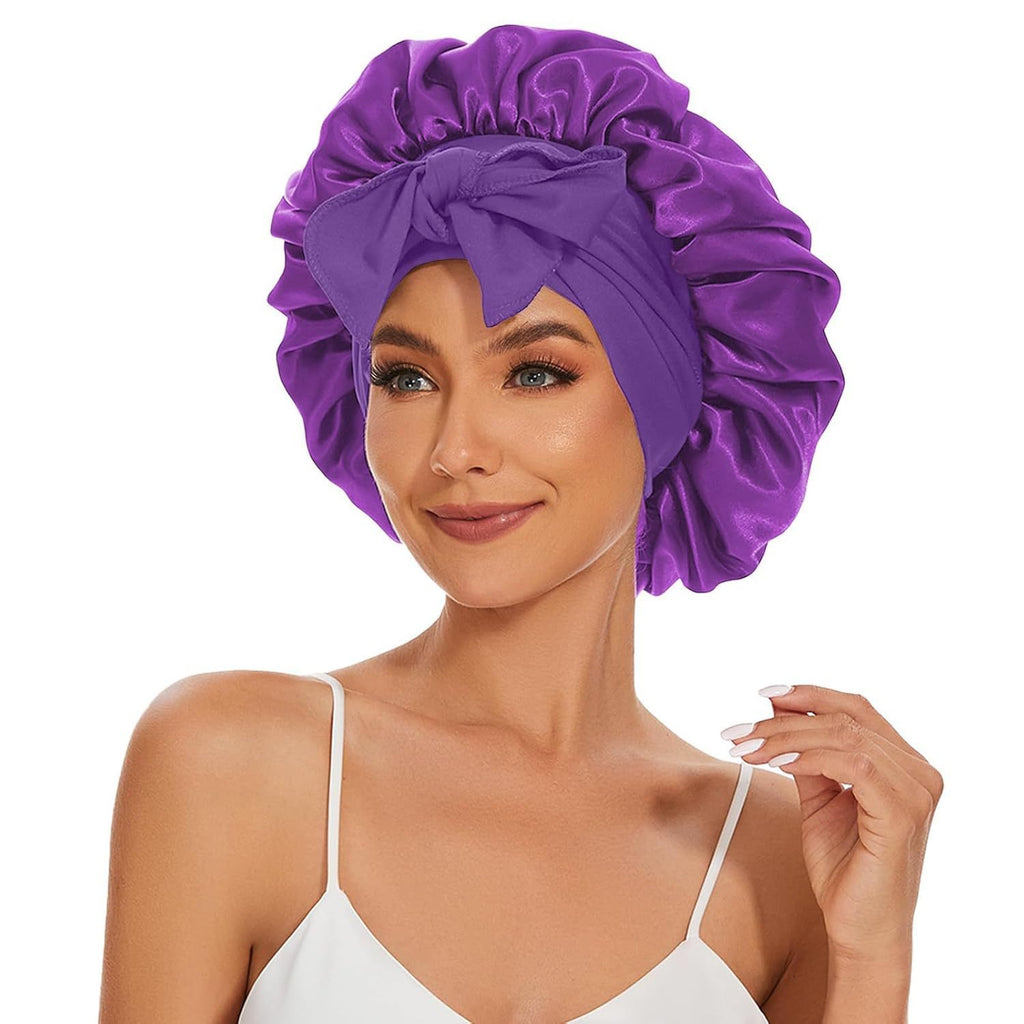 Satin Sleep Bonnet with Bow – Adjustable Fit – image 8