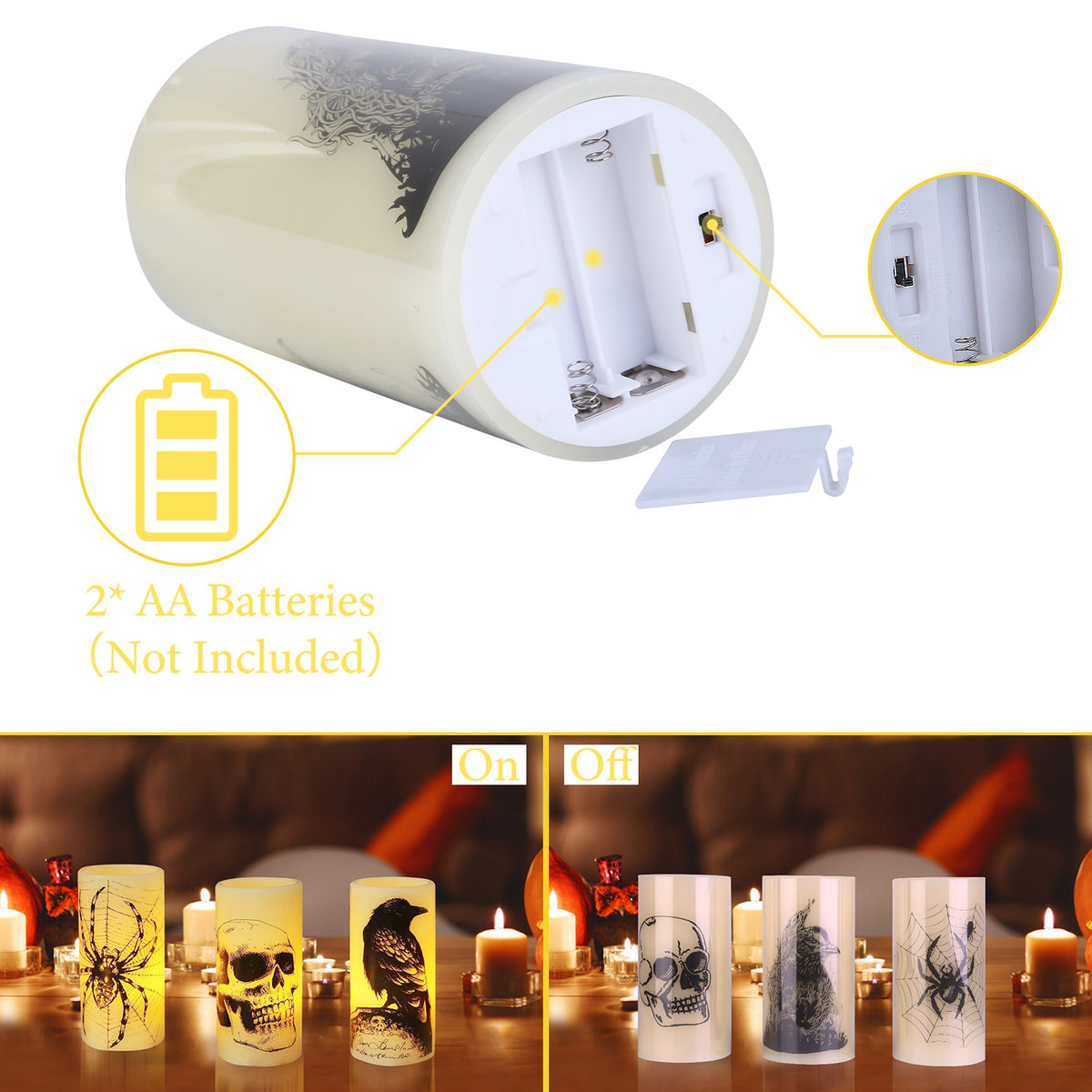 Flameless Halloween Candles with Timer – view 2