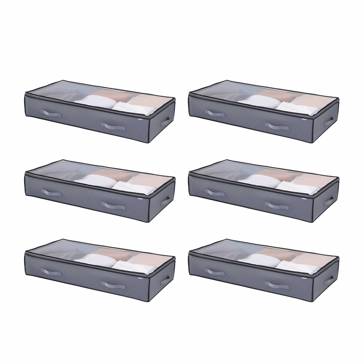 Under-Bed Storage Bins with Clear Lids – 6 Pack, 90L – image 2