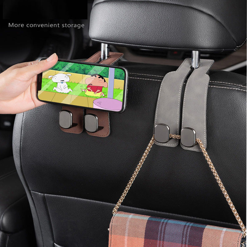 Car Headrest Hooks with Phone Holder – 4 Pack – image 3