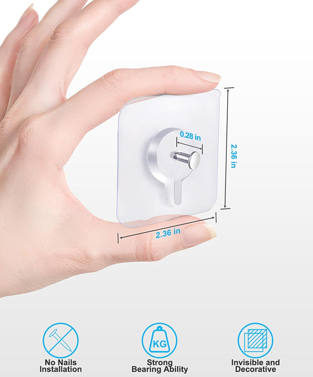 Waterproof Adhesive Wall Hooks – No-Drill Hangers – image 4