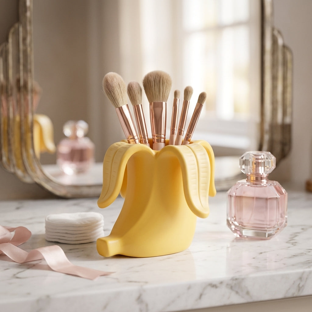 Banana Desk Organizer – Pen & Brush Holder Cup