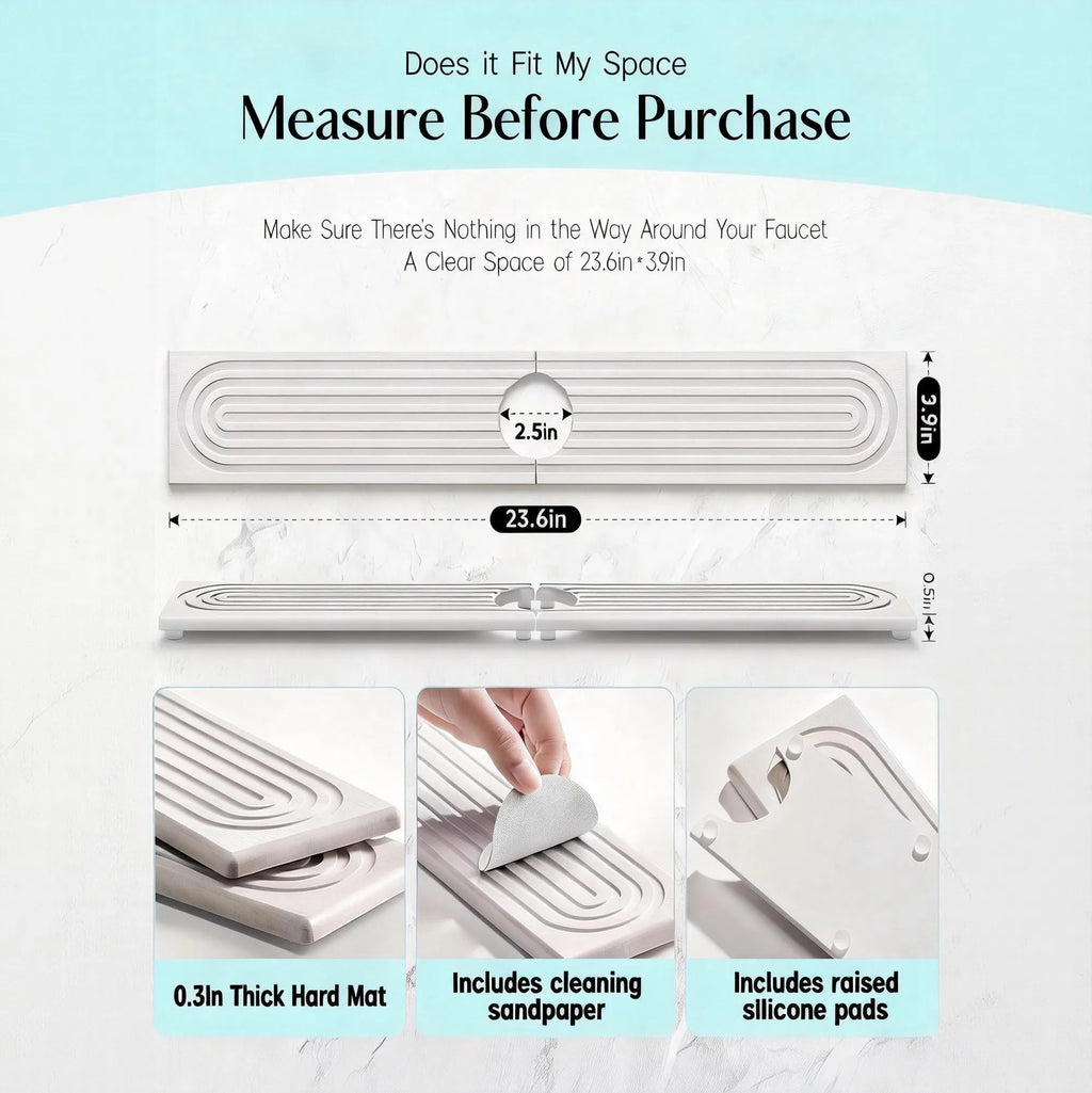 Diatomite Faucet Mat – Fast-Drying Sink Splash Guard – image 5