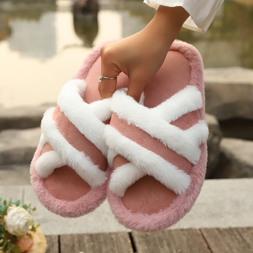 Fluffy Cross-Band Slippers – view 2