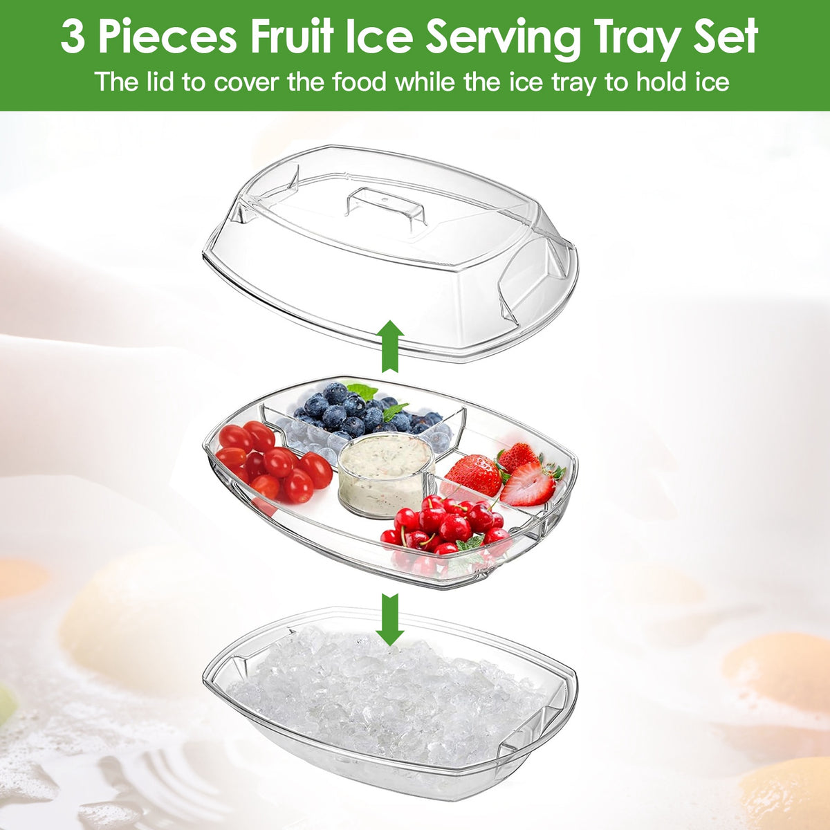 Chilled Party Serving Tray with Lid – 4 Compartments – image 5