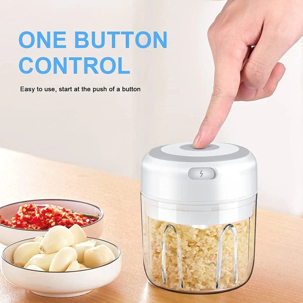 Cordless Electric Garlic Chopper – 300 ml Mini Food Mincer