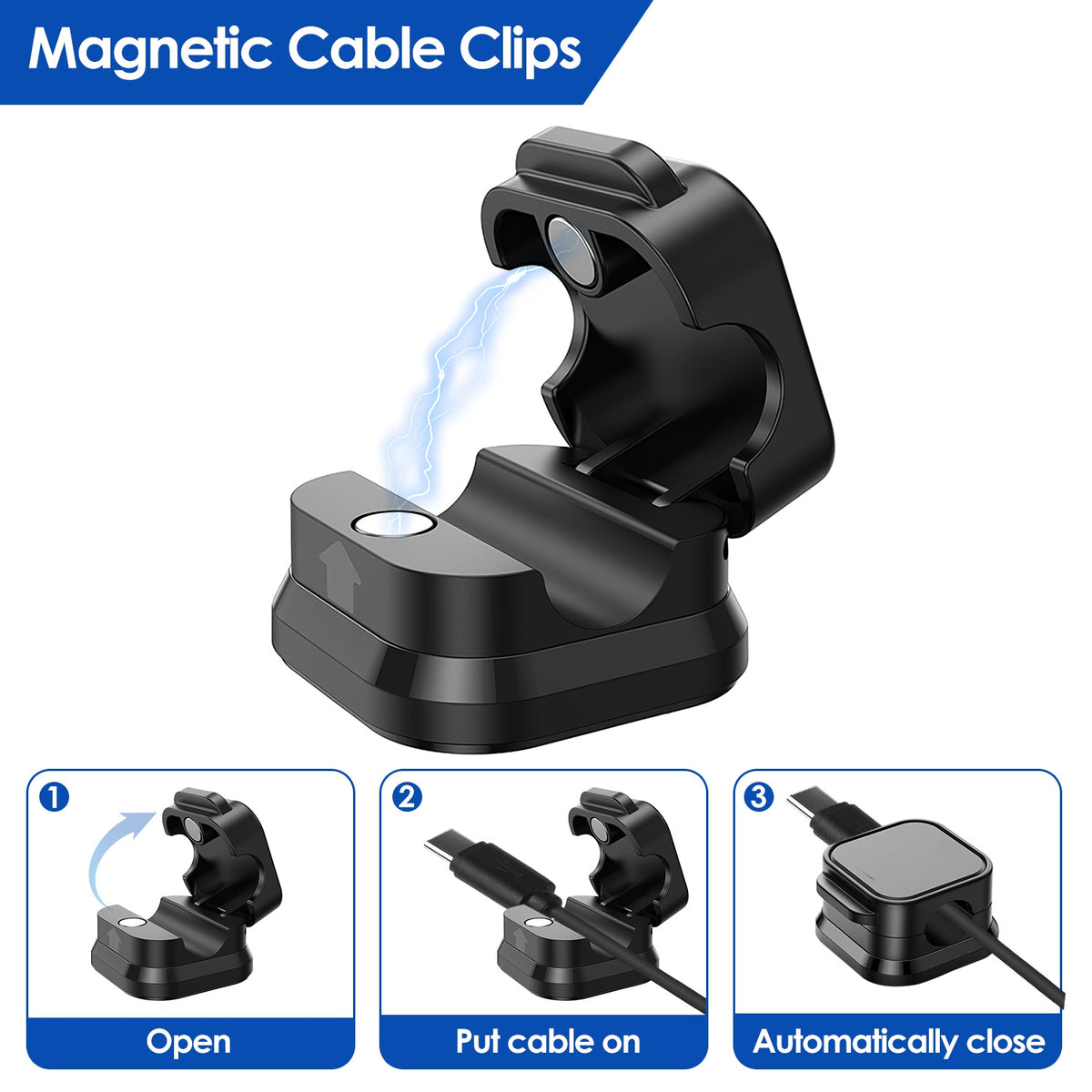 Magnetic Cable Clips – Cord Organizer, 6 Pack