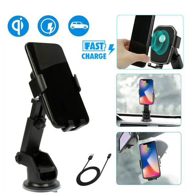 Qi Wireless Car Charger Mount – Fast-Charging Phone Holder
