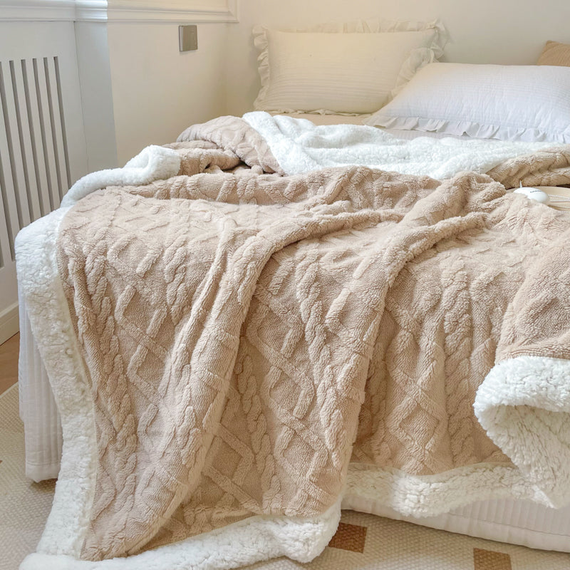 Reversible Sherpa Throw Blanket – Textured Plush