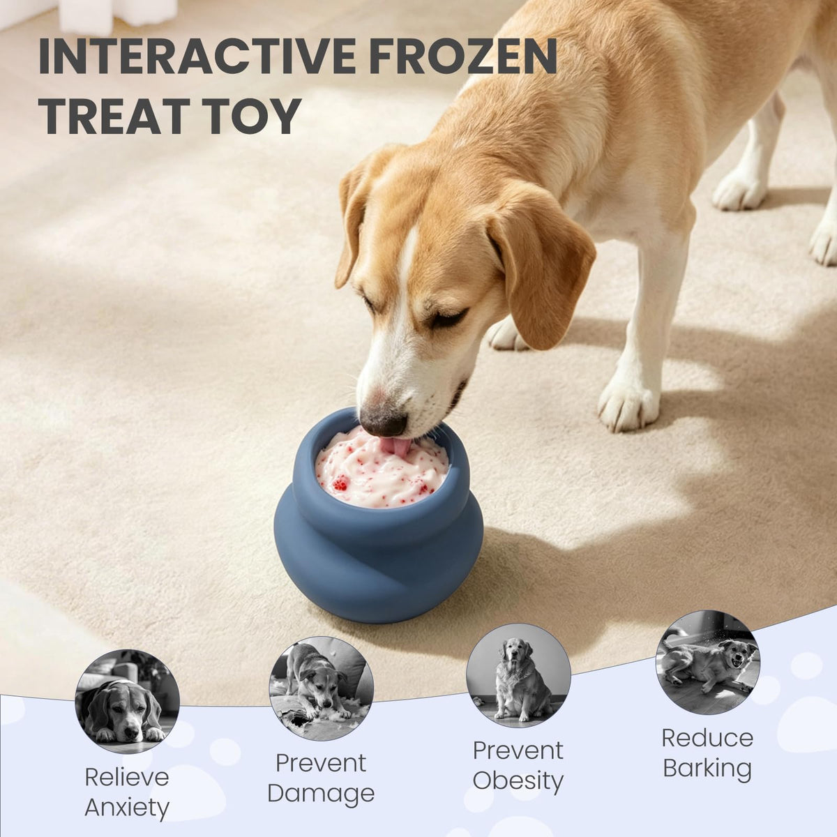 Enrichment Lick Mat Bowl for Dogs - close-up view