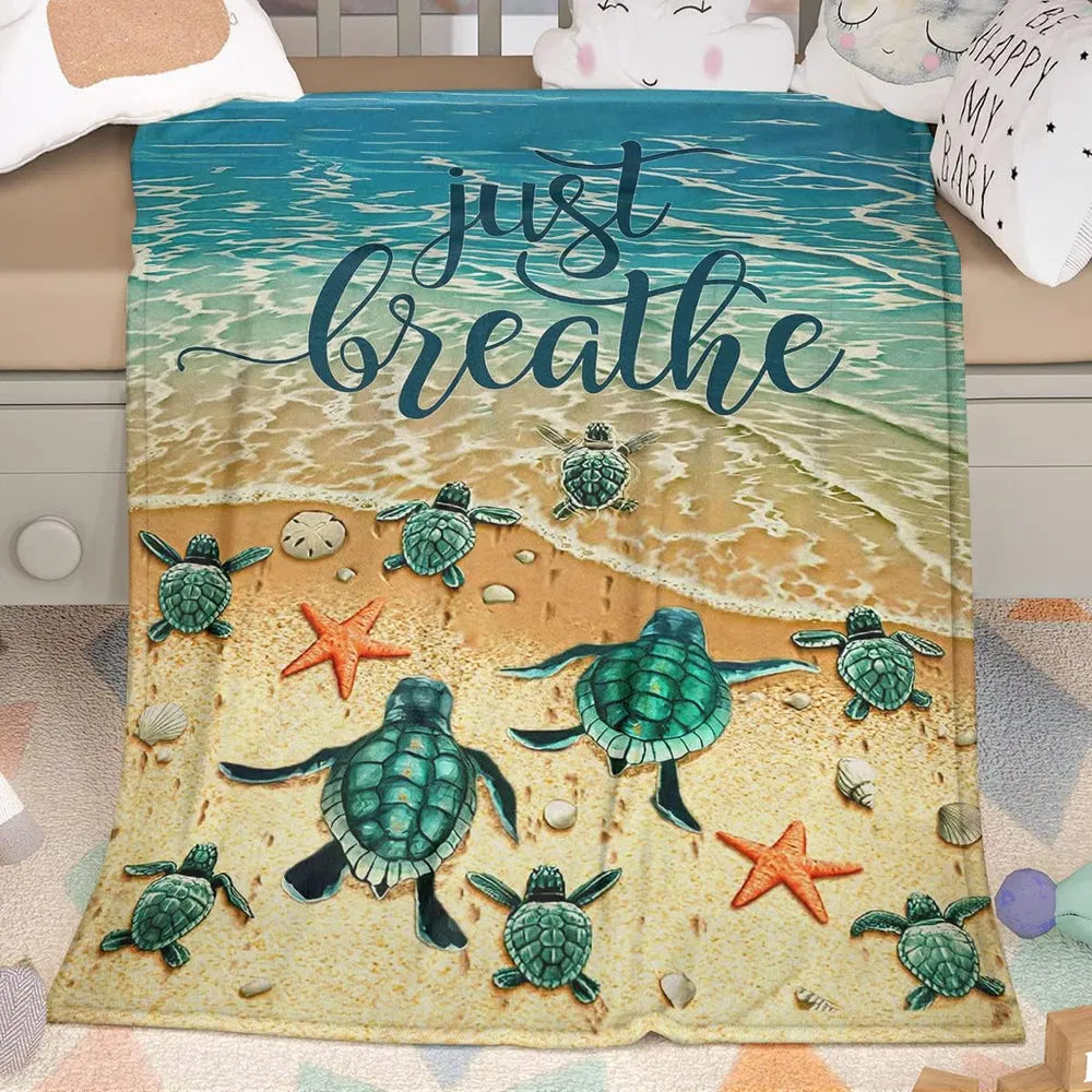 Sea Turtle Flannel Throw Blanket – Soft & Cozy – image 4