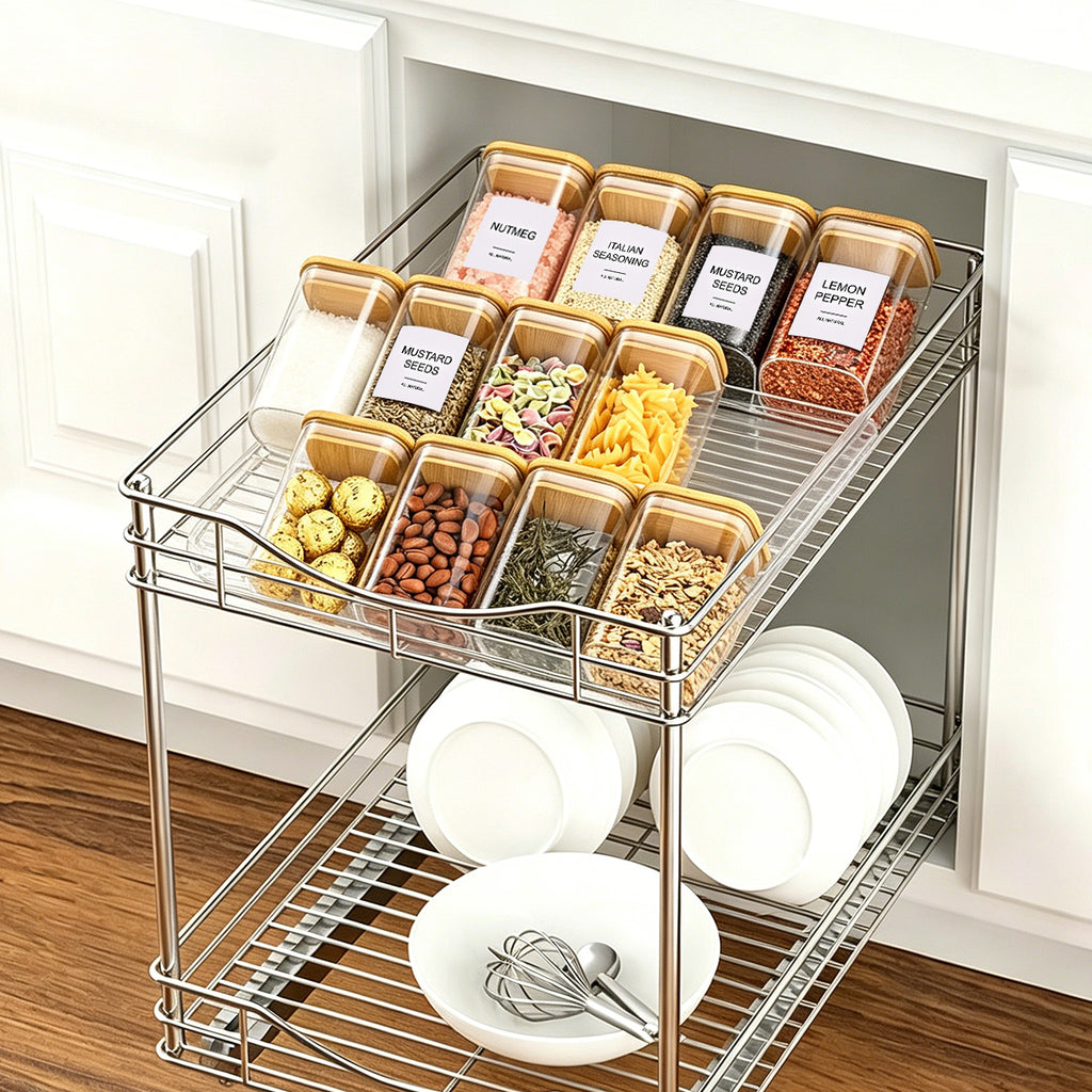4-Tier Clear Spice Rack Riser – Adjustable Shelf Set – image 4