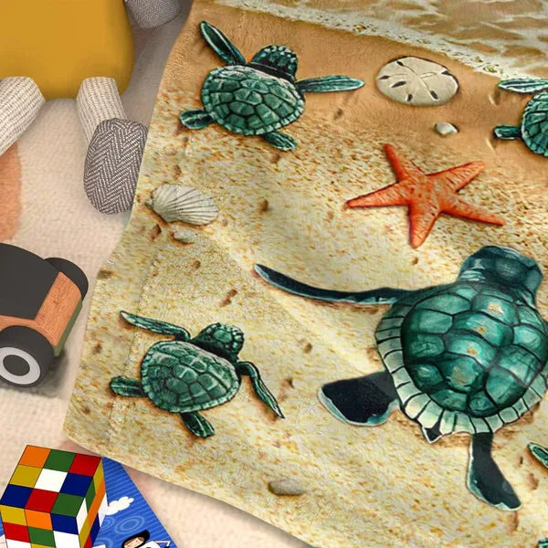 Sea Turtle Flannel Throw Blanket – Soft & Cozy – image 3