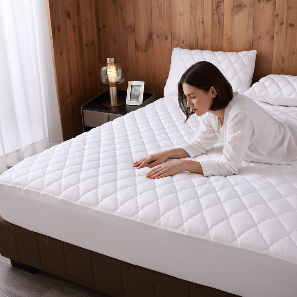 Diamond Quilted Fitted Mattress Cover – All Season – image 3
