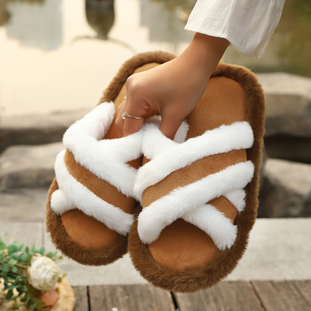 Fluffy Cross-Band Slippers – view 5