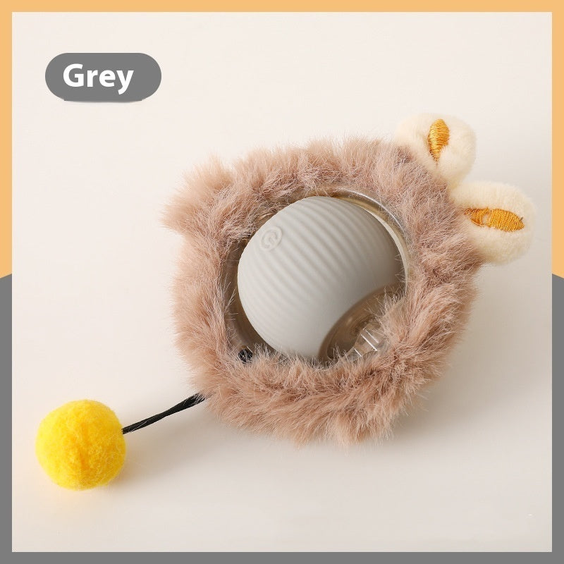Plush Rolling Cat Ball Toy - size and color options