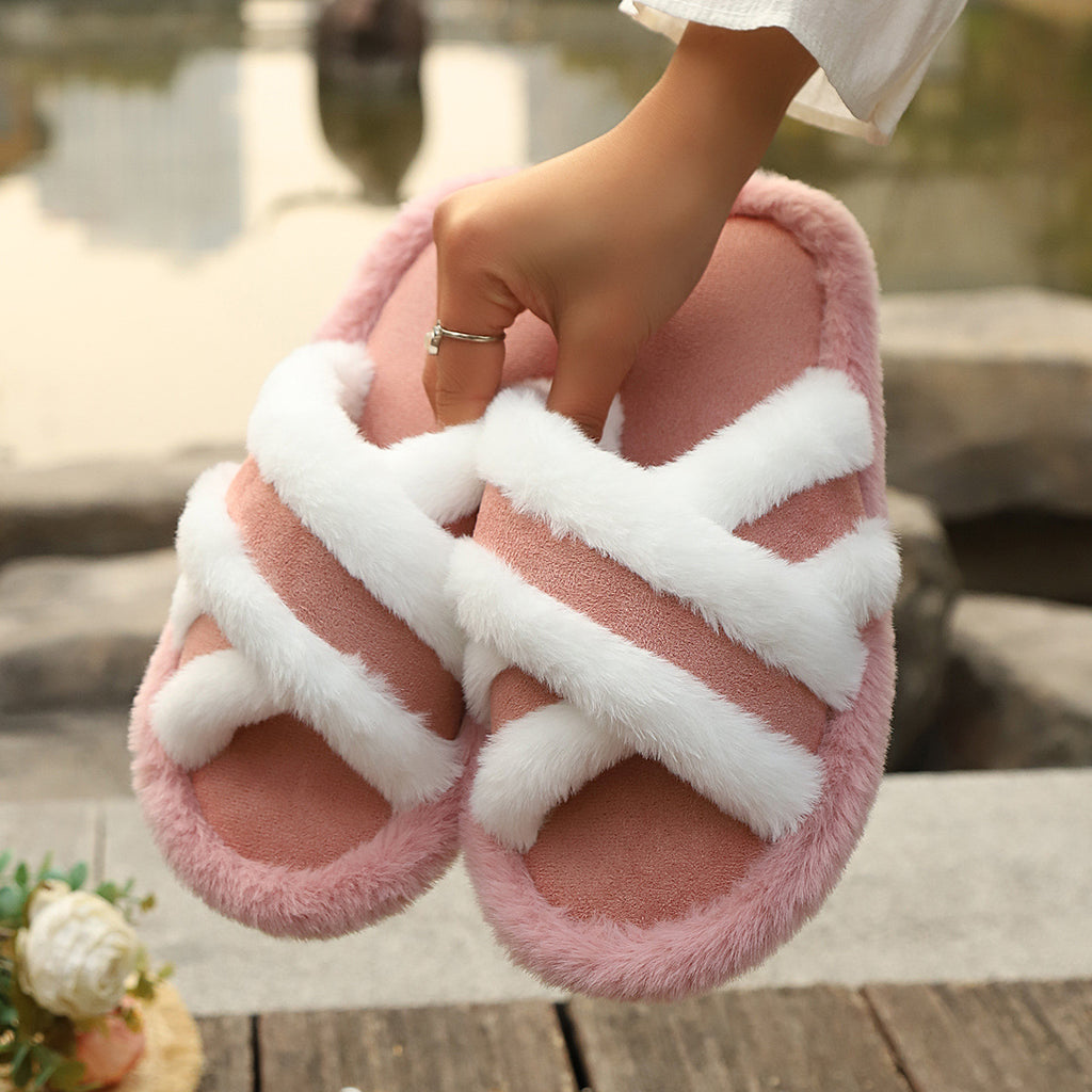 Fluffy Cross-Band Slippers – view 4