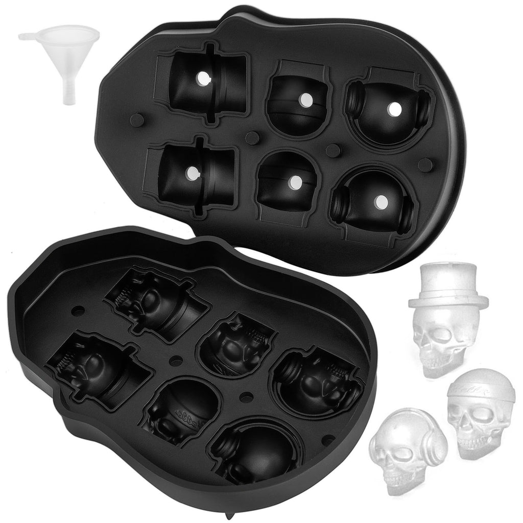 Skull Ice Cube Tray with Lid – 6-Grid Silicone Mold – image 2