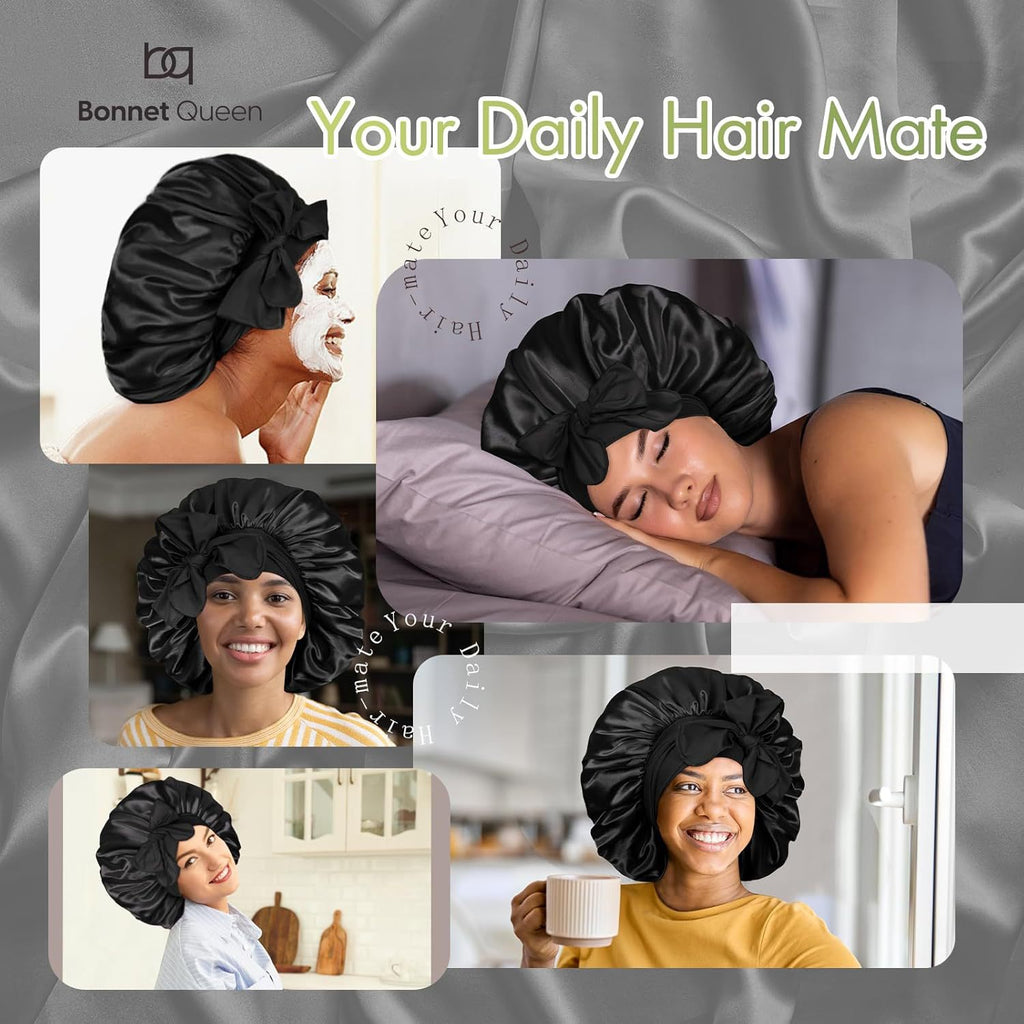 Satin Sleep Bonnet with Bow – Adjustable Fit – image 9