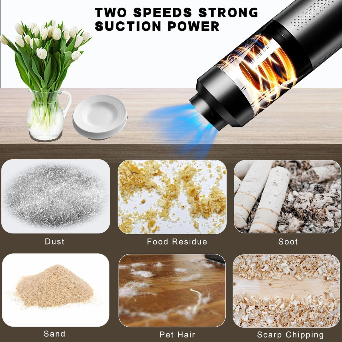 Cordless Handheld Car Vacuum Cleaner with 15000Pa Suction
