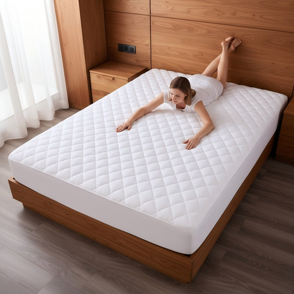 Diamond Quilted Fitted Mattress Cover – All Season – image 4