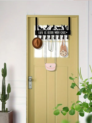 Over-the-Door Cat Hook Rack – 8 Hooks
